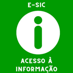 texto esic acesso à informação em letra branca com figura em fundo verde claro